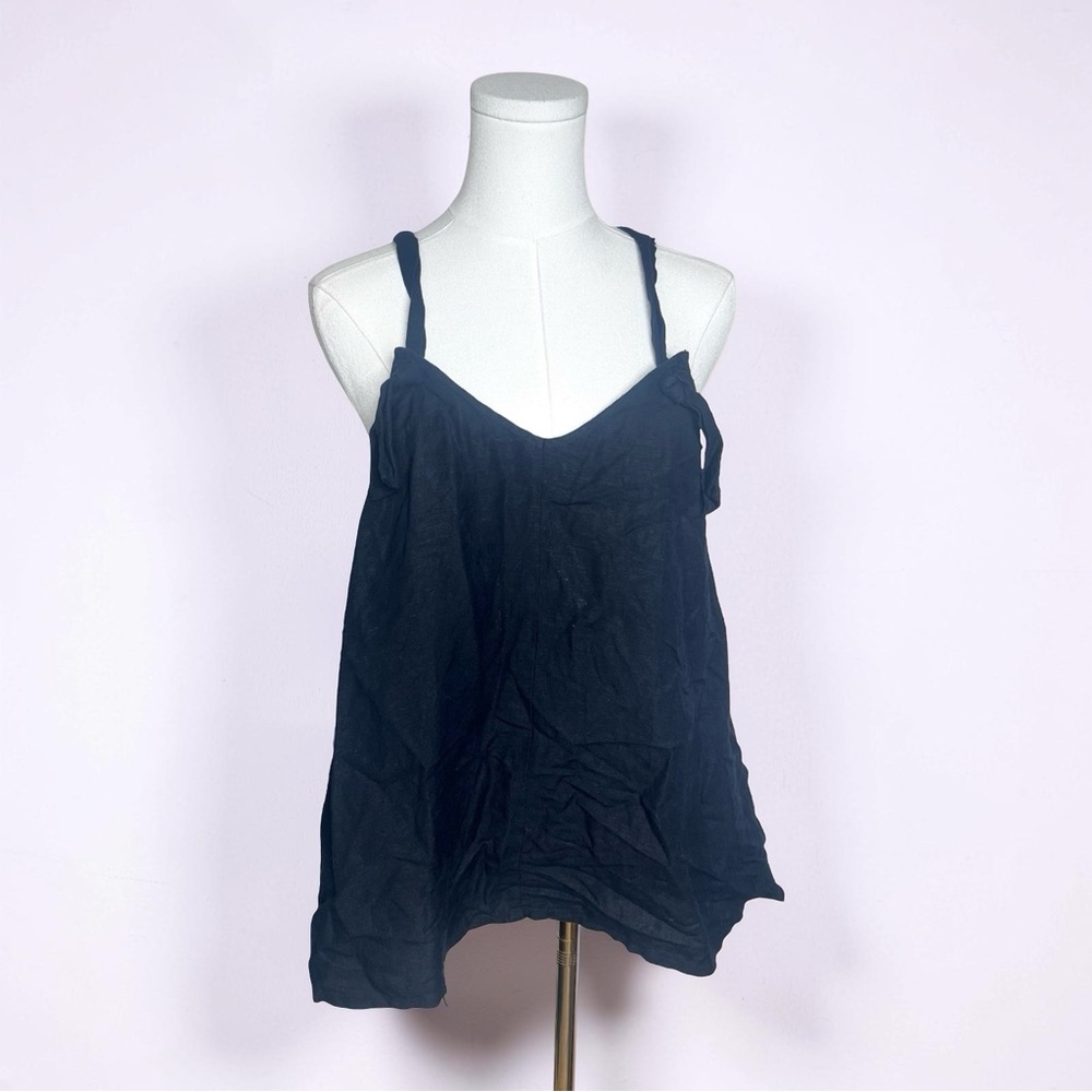 HATCH Size 1 (Small) Blouse Black Color Linen Blend GUC